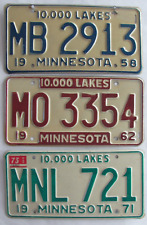 1958 1962 1973 Minnesota car license plates ORIGINAL picture