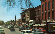 Westfield Mass. Elm St. Vintage 1958 Postcard picture