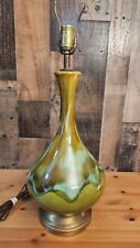 Vintage Mid Century Modern MCM Drip Glaze Table Lamp Great Condition Works picture