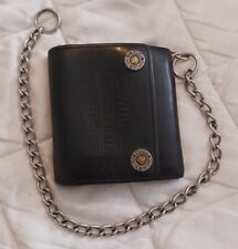 Harley Davidson Chain Wallet - Vintage - 100% Leather - 1997 picture