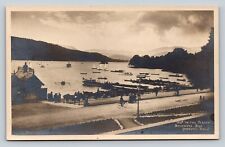 RPPC Busy Bowness Bay Boats Sailing CUMBRIA England Abraham VINTAGE Postcard picture