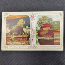 RARE c 1920s Postcard CANTON CHINA COURT OF THE PAGODA + IMPERIAL PEKIN TEMPLE picture
