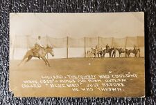 1912 Real Photo Postcard Liliard The Cowboy Blue Bird Horse Antique RPPC picture
