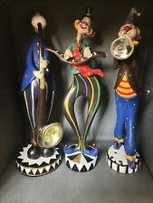 Circus Circus Collection CLOWNS Playing SAXOPHONES And Piano Figurines RARE picture