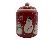 Hallmark Snowman Cookie Jar Christmas Decor Holiday Vintage Decor Farmhouse Deco picture