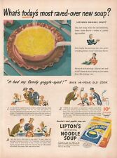 1943 Lipton's Continental Noodle Soup Package Family Goggle Eyed Print Ad  L8 picture