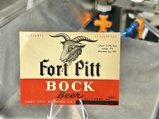 Fort Pitt Bock Beer Bottle Label Fort Pitt Baltimore Md picture