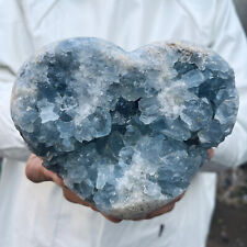 3.9lb Large Natural Blue Celestite Crystal Geode Quartz Cluster Mineral Specime picture