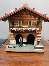 Vintage Toggili Germany Wood Weather House Chalet Thermometer Barometer picture