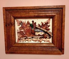 Vintage McGee Folk Art 3D Diorama Duck Leaves Sticks Wood Framed 19”x15” Rare picture