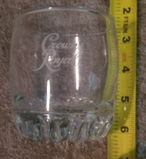 Vintage Crown Royal Round Low Ball Whiskey Glass Cursive Logo picture