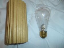 3 Antique Edison Loop Filament Light Bulb Vacuum Tip. 40 Watt. New Old Stock. picture