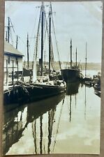 Old Schooner Sailboat. Rockport Massachusetts Real Photo Postcard. RPPC picture