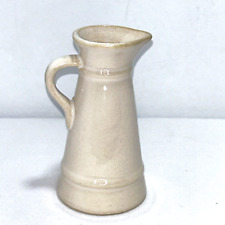 Vintage Miniture Glazed Ceramic Pitcher Creamer Beige Tan  Unmarked 4.1