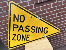 Vtg Lge 41 x 34 NO PASSING ZONE Aluminum Road/Highway/Street Sign Man Cave picture