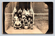 RPPC GCHS Basketball Team & Students Portrait Garden City? Missouri MO Postcard picture