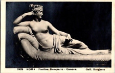 Postcard Paolina Bonaparte Canova Galleria Borghese Sculpture Rome Italy RPPC picture