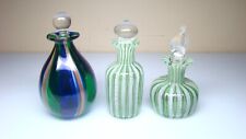 3 Vintage Murano Perfume Bottles Latticino picture