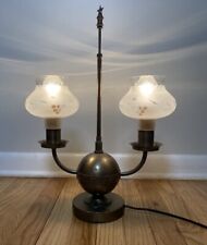 Rare Vintage Horoscope Zodiac Brass & Glass MCM Table Lamp Light Astrological picture