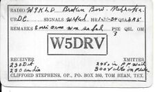 QSL  1934 Tom Bean   Texas    radio card picture