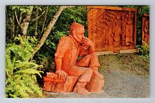 Klamath CA-California, Hand Carved in Gigantic Redwood Souvenir Vintage Postcard picture