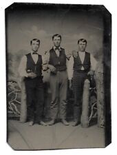 Antique Tintype Of Dapper Men, Hands on Shoulders picture