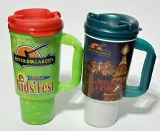 2 SILVER DOLLAR CITY GRANDFATHERED REFILLABLE MUG & LIDS  $1.50 Refill picture