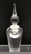 Vandermark Vintage Clear Fluted Perfume Bottle With Stopper Hand Blown Signed picture