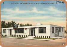 Metal Sign - Florida Postcard - Greyhound bus station- U.S N.o 1- Fort Pierce, picture