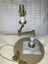 Vintage Solid Brass Swing Arm Desk Lamp with Marble Base picture