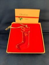 Orrefors Crystal 1991 Stocking Annual Christmas Ornament ~ EXCELLENT in BOX picture