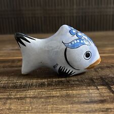 Hand Painted Fish Tonala Pottery Figurine Mexican Folk Art picture