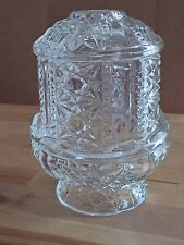Vintage Indiana Glass Stars & Bars Fairy Lamp Clear Glass,  Preowned  picture