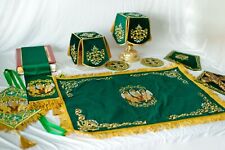 Chalice covers set  green with Holy trinity Icon. SET picture