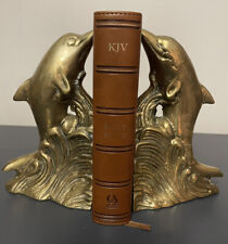 Solid Brass Dolphin Bookends Nautical Theme Book Ends Made in Taiwan picture