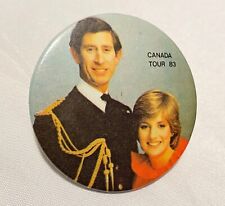Vintage 1983 Prince Charles & Princess Lady Diana Maritimes Canada Tour Pinback picture