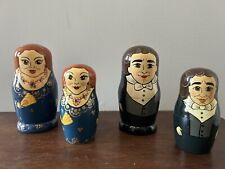 Vintage Handpainted Russian Wooden  Nesting Dolls - Gentleman and Lady picture