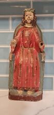 Antique Spanish Colonial Carved Wood Santos Figure C. 1860  11  X 4 picture
