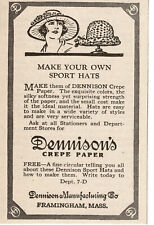 1923 Dennison's Crepe Paper make your own hats Framingham MA Vintage Print Ad picture