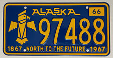 1966-1967 ALASKA License Plate AK #97488 picture