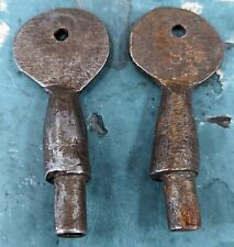 Pair Of Vintage Antique Handmade Primitive Barrel Type Keys, Stamped #277 & #88 picture