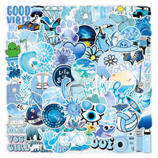 100Pcs Vinyl Blue Vsco Girls Stickers Bomb Pack Laptop Skateboard Luggage Decals picture