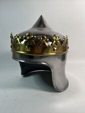 Wearable Medieval King's Crown Metal Knight Helmet Halloween Renaissance Fest picture