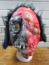 VTG 1970's Rubber Halloween Monster Mask Fun World Taiwan w/Hair Horror Two Face picture