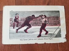 c 1910 Boxing Jack Johnson “The Great Jefferies and Johnson Prize Fight Postcard picture
