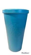 2014 Starbucks 16 oz. Stainless Steel Cold Cup Matte Teal Embossed Siren Rare picture