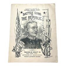Spanish American War Battle Song of the Republic Antique Original Sheet Music picture