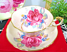 PARAGON tea cup & saucer PINK cabbage rose Peach  teacup England 1950s set DW picture
