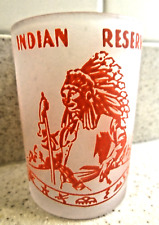 Vintage Hazel Atlas Frosted  Juice Glass Cherokee Indian Reservation N.C. picture