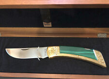 Vintage Gerber Legendary Blades Folding Knife,  Rare Engraved Handle by R Valade picture